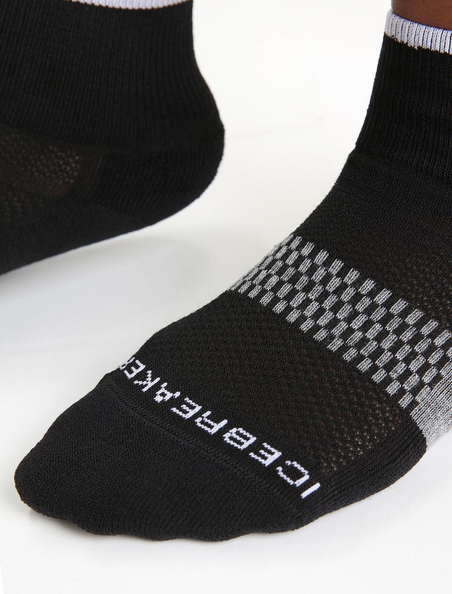 Black / Snow Icebreaker Merino Multisport Light Mini Women's Socks | AU 1416RVDW